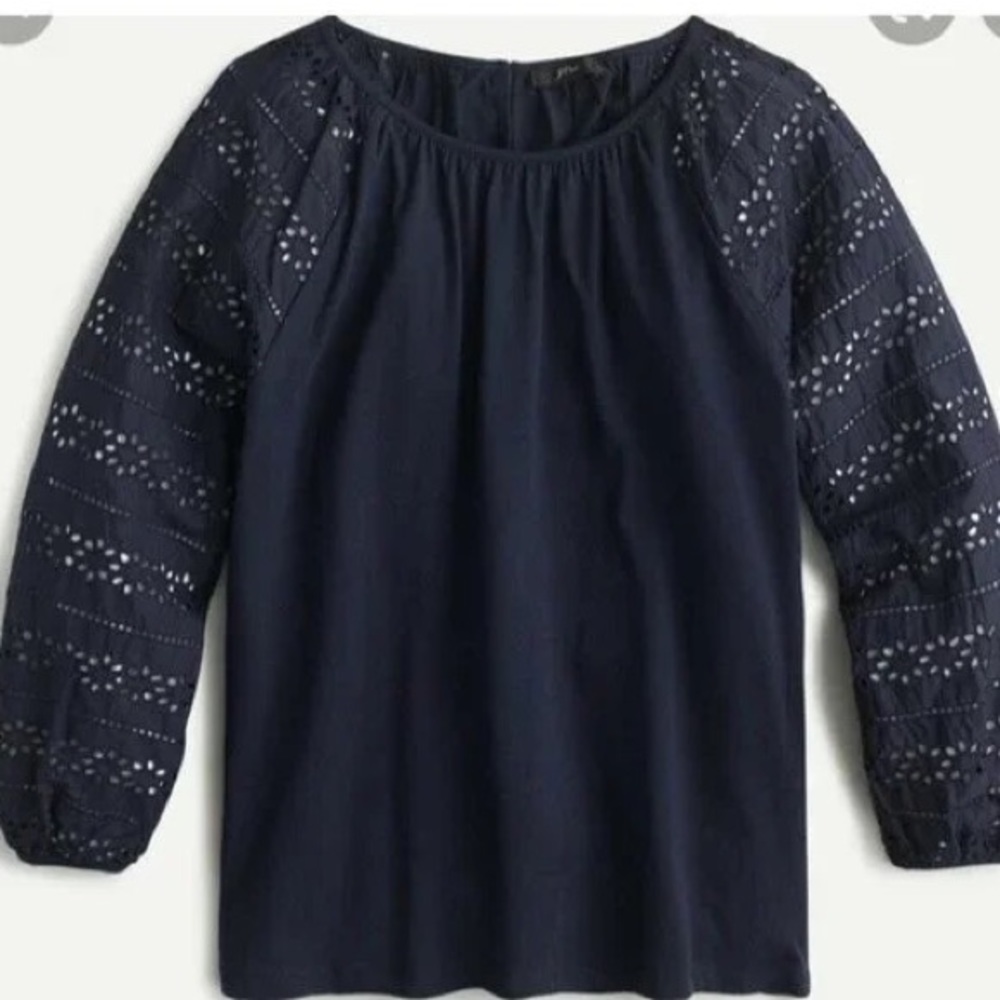 Jcrew long sleeve t shirt with eyelet. NWT